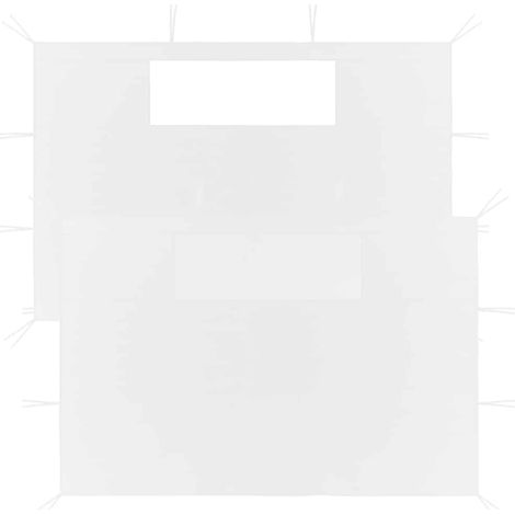 Lot de 2 Parois latérales de belvédère avec fenêtres 2 pcs - Accessoire pour tente et tonnelle Blanc BV446482 - BonneVie (1/4)