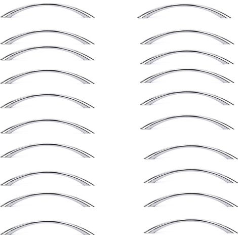 Furniture handles, center-to-center distance 128 mm, zinc alloy, metallic silver, 20 per pack. (1/4)