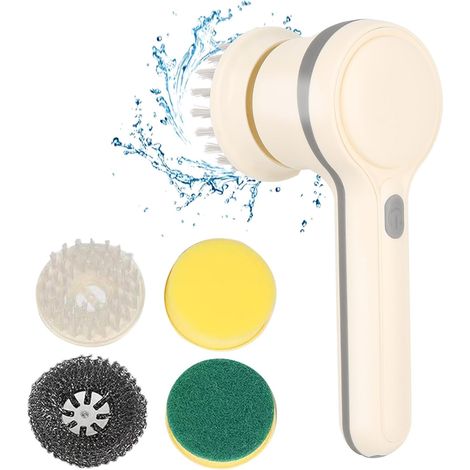 Brosse de nettoyage électrique multifonctionnelle : brosse de nettoyage portable, étanche et sans fil pour le nettoyage de la maison (1/5)