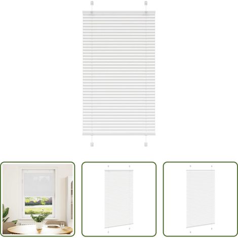 Fensterrollos -  Plissee Weiß 80x100 cm Stoffbreite 79,4 cm Polyester (1/5)