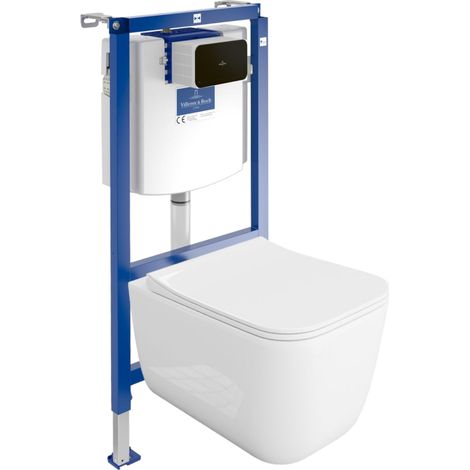 VILLEROY&BOCH WC Set mit Vorwandelement, Wand-WC und Spülknopf (1/5)