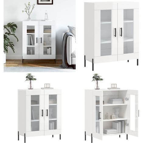Sideboard Hochglanz-Weiß 69,5x34x90 cm Holzwerkstoff - Schreibtisch - Wohnzimmermöbel - Sideboard - Regal - Holz Sideboard - Home & Living (1/5)