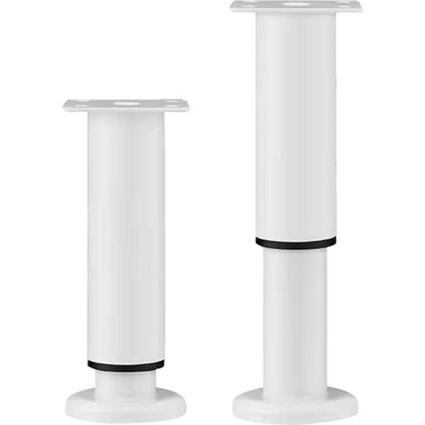 Pieds Réglables pour Meubles Lot De 2 - Support Métallique Extensible 18-30 Cm pour Canapé Table Basse Armoire Lit - Design Minimaliste Blanc (1/5)