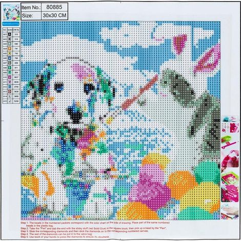 Mosaïque diamant 5D - Chat et chien 30x30 80885