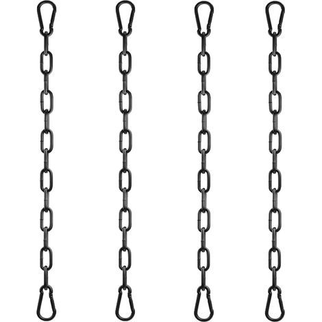 Chaîne d'extension 4 pièces Chaîne de Chaise Suspendue Ø4mm 50cm Chaîne en Métal Chaîne de Balançoire avec 8 pièces Mousqueton Porte clé (1/5)