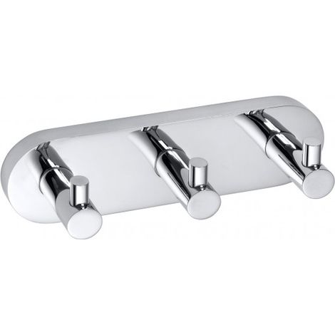 Patère triple OMEGA laiton chromé 18,5x5,5x5 cm (1/2)