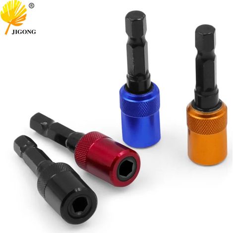 Rallonge hexagonale autobloquante à dégagement rapide de 60 mm pour perceuses et visseuses électriques, avec système de changement rapide d'embouts. (1/5)
