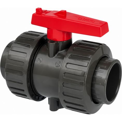 Kugelhahn mit doppelter Verbindung PVC HTA D.50