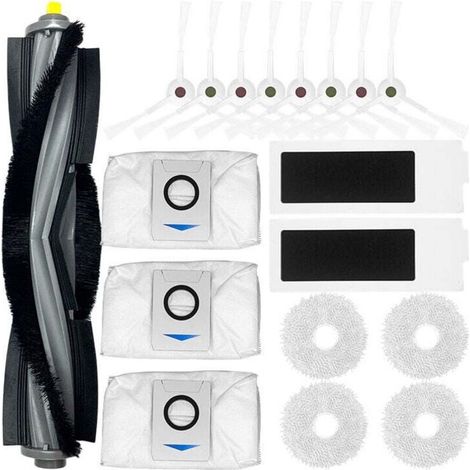 Ecovacs Deebot T20 Omni/T20e Omni Robot Vacuum Cleaner Accessories Kit, 4 Pairs White Side Brushes + 2 Filters + 1 Roller Brush + 4 Mops + 3 Dust Bags MUMU (1/4)