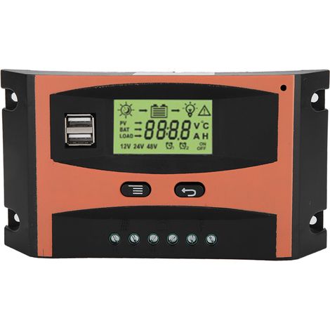 Régulateur de charge solaire MPPT 12V/24V 60A avec écran LCD, contrôleur automatique de batterie (1/5)