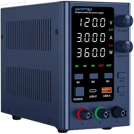 Fuente de alimentación de CC, control programable, protección contra sobrecorriente, EPS1203 120V 3A (1/2)