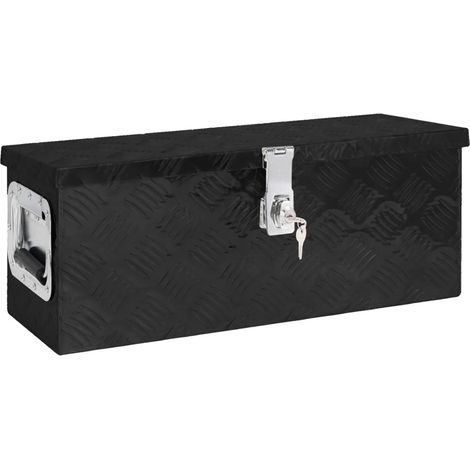 Boîte de rangement-Coffre de rangement-Stockage Rangement Noir 60x23,5x23 cm Aluminium 961381 (1/5)