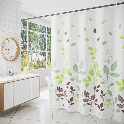 Rideau De Douche - 183 X 183 Cm - Polyester - Imperméable - Ourlet Contreventé - 12 Crochets Inclus - 1 Pièce (1/5)