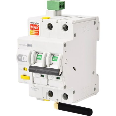 gloca Interruttore Magnetotermico Wi-Fi Smart Con App Tuya Smart Riarmo Automatico Tramite APP 3M 2P 16A 220V (1/4)