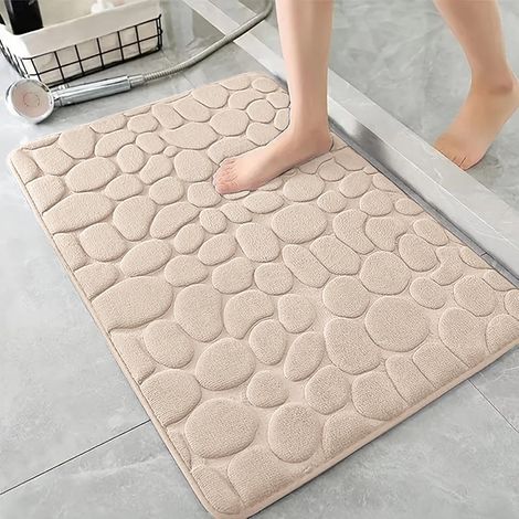 Tappetino da bagno in memory foam 40x60 cm, tappetino da bagno assorbente, lavabile in lavatrice (cammello) (1/5)