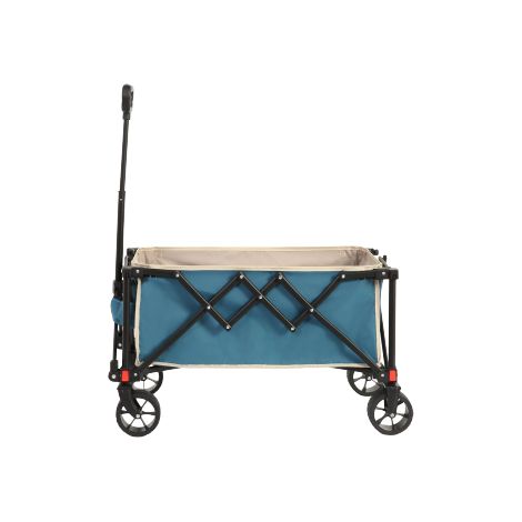 Folding Wagon Carts,Folding Wagon Cart with All Terrain Wheels,Heavy Duty Garden Carts with Adjustable Handle,Outdoor Utility Wagon for Camping Shopping Sports Fishing Blue
