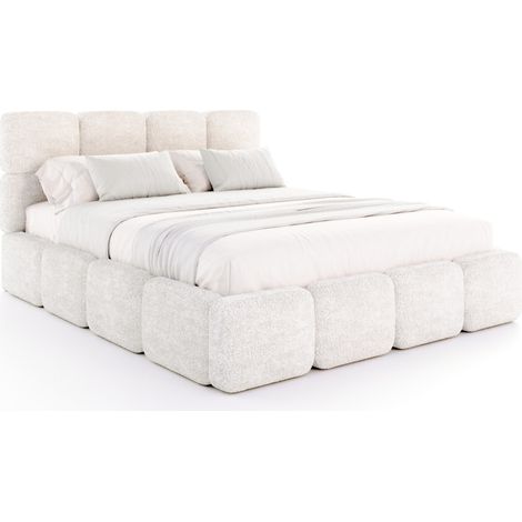 Lit coffre Delicato 140 x 190 cm avec sommier à lattes relevable Blanc