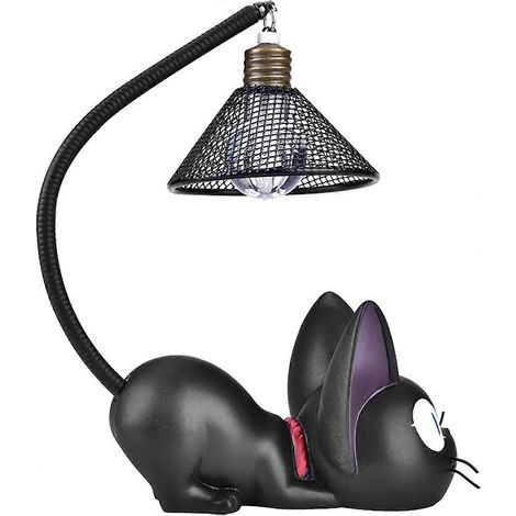 Veilleuse en forme de chat mignon (1 pièce), lampe de bureau artisanale en résine avec structure en fer vintage, idéale pour la décoration de la chambre, un cadeau parfait pour les amis ou les jeunes (1/5)