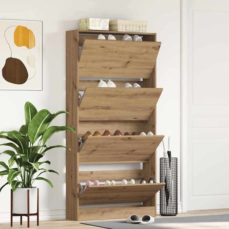 Schuhschrank Artisan-Eiche 80 x 21 x 163,5 cm Holzwerkstoff