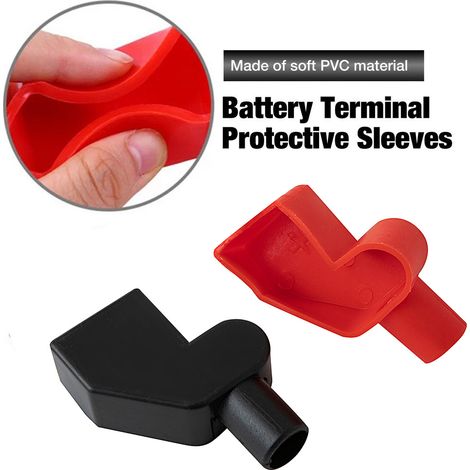 Protective cover for battery terminals, protective cap for the positive and negative terminals of the car battery, leak-proof PVC insulating cover--DTEKGAZ
