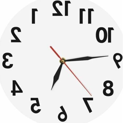 -Horloge murale inversée à piles Art créatif décoration murale montre de temps numérique décor à la maison