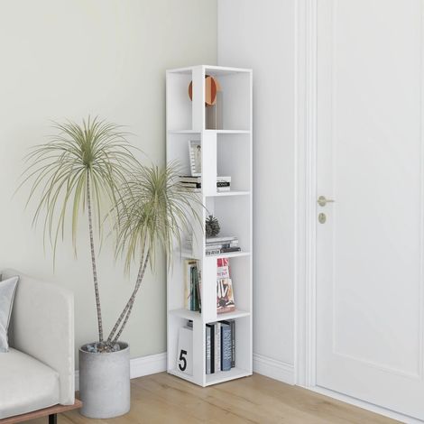 Armoire d'angle Meuble de rangement d'angle Blanc 33x33x164,5 cm Aggloméré RTJEX986192 (1/5)