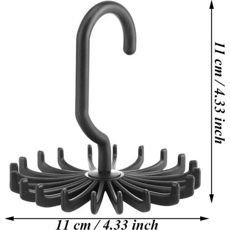6-teiliger Krawattenhalter, Krawattenhalter-Aufhänger, Krawattenhalter-Organizer, 360 Grad rutschfester, verstellbarer Twirl-Organizer-Aufhänger aus Kunststoff für Krawatte, Gürtel, Socken (2 Farben) (1/5)