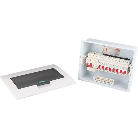 Boîte de distribution encastrée pour éclairage intérieur, 8 voies, 2 pôles, avec interrupteur de protection contre les fuites de courant, 63 A, 230/400 V (1/5)