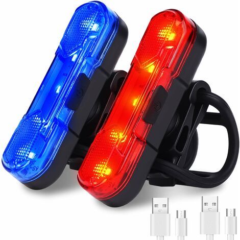 2 Pack USB Rechargeable Bike Tail Light Waterproof with 4 Lighting Modes for Cycling Safety (1/5)