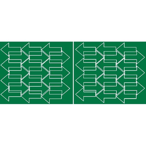 Adesivi a forma di freccia, 7x4,5 cm, 42 pezzi, verde opaco.