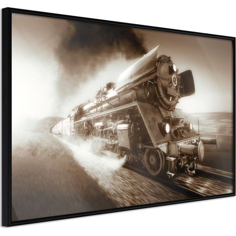 Affiche Murale Encadrée "Steam and Steel" 60 x 40 cm Noir