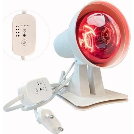 Lampe infrarouge, lampe à lumière rouge, lampe chauffante, 150 watts avec minuterie et température réglable, angle ajustable pour détendre les muscles fatigués (1/5)