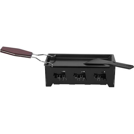 1 Plate à fromage antiadhésive,poignée pliable,acier au carbone,raclette incluse,pour four et grill (1/5)