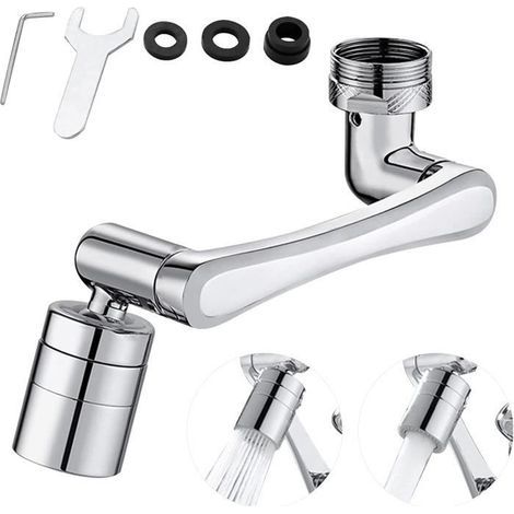 Rallonge de robinet universelle rotative à 1440°,Mousseur robinet à filtre anti-éclaboussures,Embout robinet cuisine avec 2 modes (1/4)