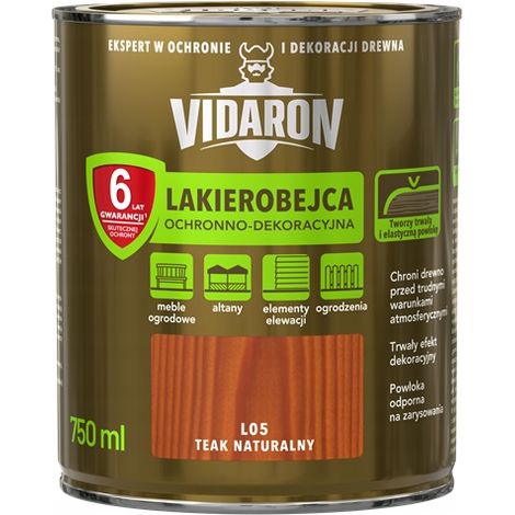 Vernice protettiva e decorativa VIDARON, colore teak naturale L05, 0,75 l, 1 pz. (1/3)