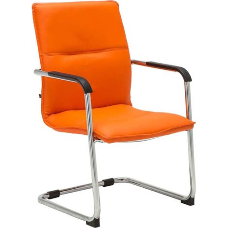 Sedia a sbalzo in similpelle Seattle arancione (1/5)