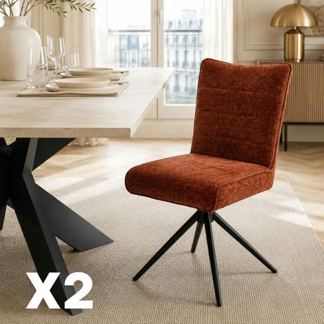 Chaise pivotante rouille en tissu texturé (x2) RIVANO (1/5)
