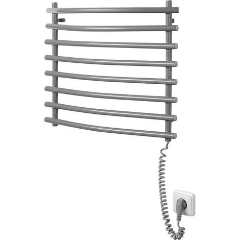 Aqualine - Porte-serviettes électrique, 57x47 cm, gris aluminium/métallique SU210A (1/5)