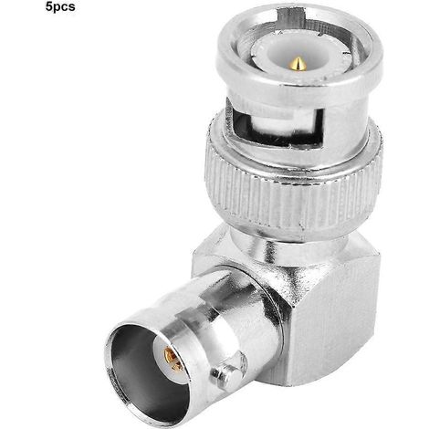 Connecteur BNC mâle-femelle en laiton, coudé à 90°, pour câbles coaxiaux