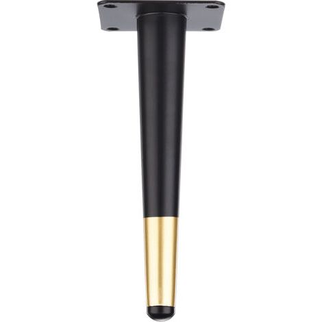 SABIR 1 pc (20 cm droit conique noir avec or) pieds de canapé meubles pieds en métal armoire de salle de bain meuble TV pieds de support de matériel de Table (1/3)