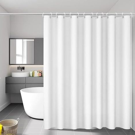 Tenda da doccia con orlo appesantito - antimuffa - pezzo unico - 180x200 cm - poliestere (1/5)