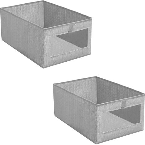 Boîte de Rangement 40 x 30 x 19.5 cm, Rangement Tissu, Pliable, Caisse Rangement pour Jouets, Vêtements (2 Pcs Boîte de Rangement) (1/5)