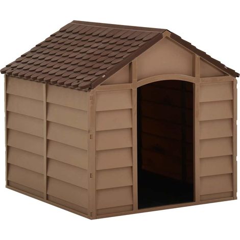 Niche pour chiens-Abri pour chien-Chenil Marron 71x71,5x68 cm PP 848070 (1/5)
