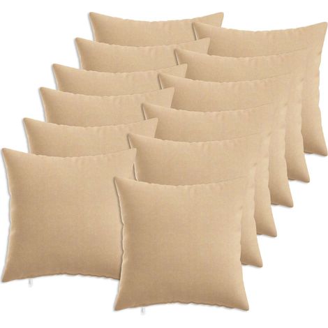 Kissenbezug 12 stk. HEERLEN Creme 40 x 40 cm Stoff vidaXL (1/5)