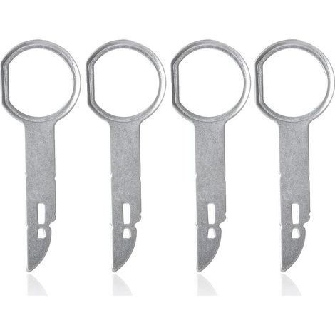 4 Pièces Autoradio Adaptateur Demontage Cle Outils de DéMontage de Garnitures Universel Autoradio Adaptateur Demontage Outils de Démontage Autoradio pour DVD Navigation Autoradio Avec (1/5)