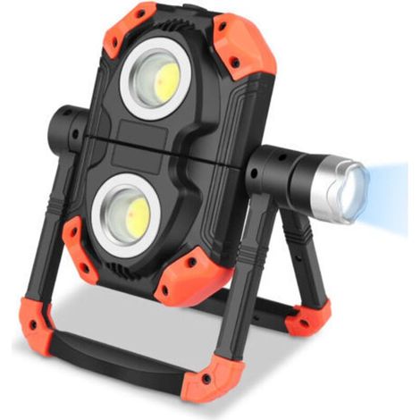 Wiederaufladbarer LED-Außenstrahler, tragbar und flexibel, 360° drehbar, mit Akku, 5 Leuchtmodi, Laterne für Camping, Baustelle, Garage, Werkstatt [Energieklasse] (1/5)