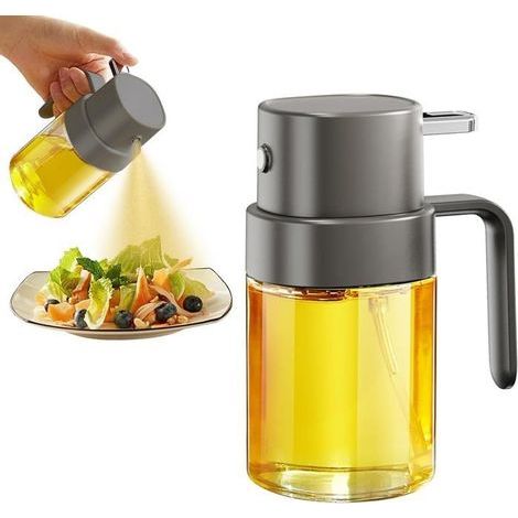 Spruzzatore per olio da cucina, 200 ml (6,8 OZ), per friggitrice ad aria, cucina, barbecue, campeggio all'aperto (grigio) (1/5)