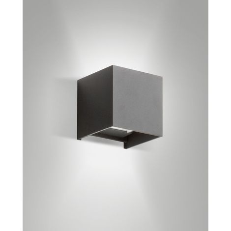 Luminaire extérieur LED Fabas Luce Cuba Dark Grey aluminium gris L 10 cm 12 W 3000 K IP54 1448 lm réf. 6541-21-294 (1/3)