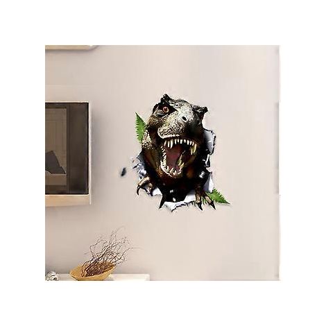 SZTXJ 3D-Wandaufkleber mit zerbrochenem Dinosaurier-Motiv, selbstklebend, 3D-Wandaufkleber für Wohnzimmer, Schlafzimmer, Wandbild für den Innenbereich, Zuhause, Geschäft, Party
