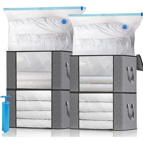 Vacuum Storage Bag Storage Set - Bags, Storage Boxes Clothes Storage with Lid, Hand Pump, for Clothes, Duvets, Bedding, Pillows (1/5)